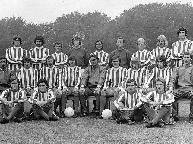 27th July 1972: The Brighton and Hove Albion team and staff with Stephen Piper, Tommy Armstrong, Alan Boorn and Stephen Breach sitting in the front row of the line up.