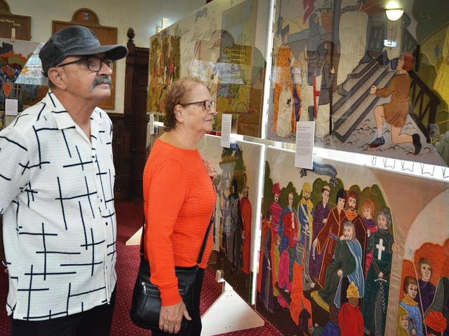 The Hastings Embroidery is on display at the town hall Thursdays-Mondays 10-4 until Sunday, Nov 1.