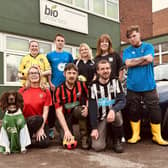 Staff at Bio Productions put on football kits and the company donated £5 per participant to raise money for the Cancer Research Initiative