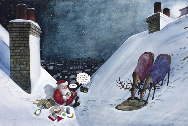 A Father Christmas illustration by Raymond Briggs, 1973