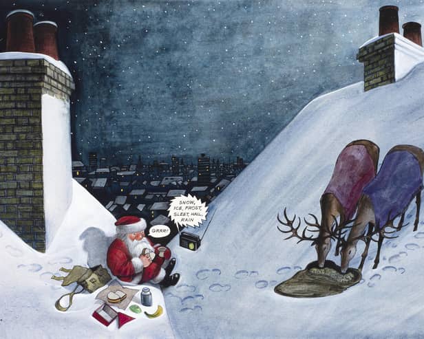 A Father Christmas illustration by Raymond Briggs, 1973