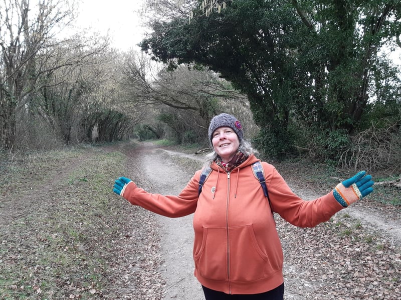 Thrilled by the magical holloway on The Windmill Trail circular walk to Halnaker Windmill and Boxgrove Priory