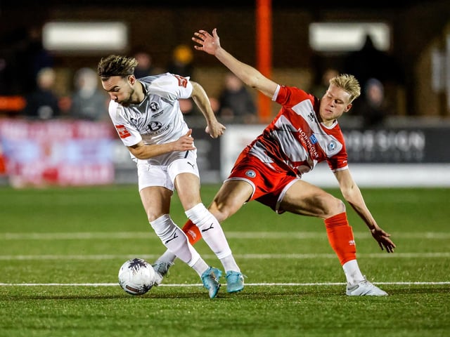 Action from Eastbourne Borough's Sussex Senior Cup quarter-final versus Hastings United