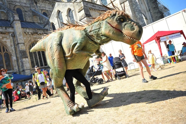 Dino Day at Chichester Cathedral. Pic S Robards SR2208131