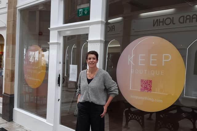 Clare Kirkland at Keep Boutique in Royal Arcade, Worthing, which opens in November
