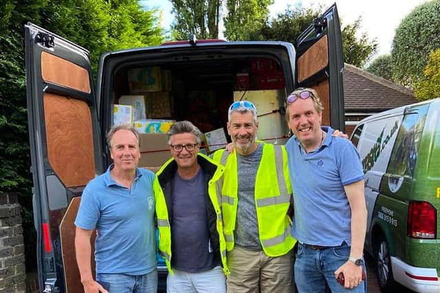 Tim Parker, from Steyning and Nick Higham, from Chichester, joined Jozef Mycielski and Ian Jamieson in driving two van’s filled with donations of money, medicines and toiletries to the Polish city of Przemysl.