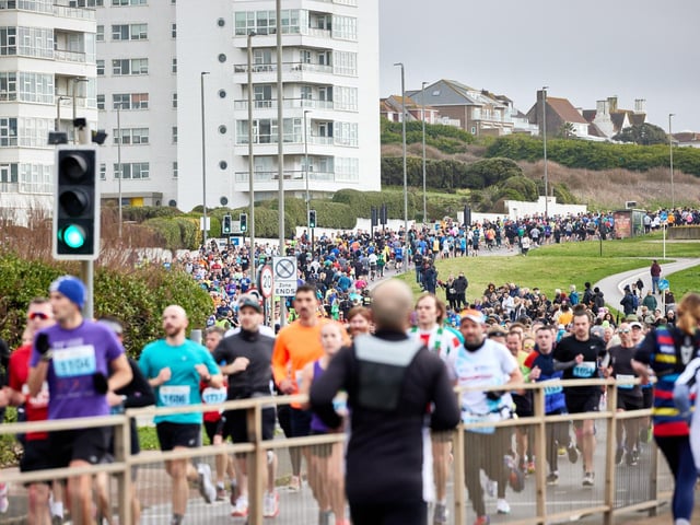 Action at the Brighton Half Marathon