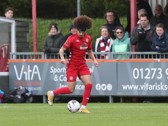 Action from Worthing FC's 3-2 win at home to Welling in the National League South