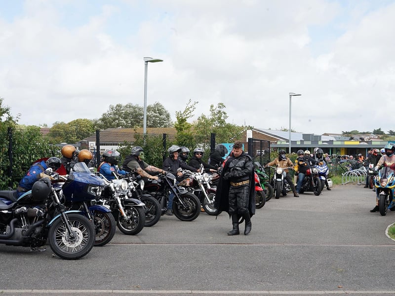 Motorbikes and cars at West Rise junior school in Eastbourne on Saturday, August 12