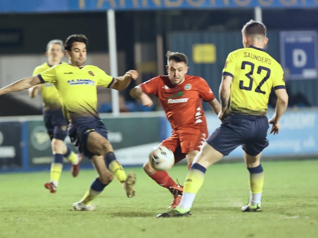 Action from Worthing's 1-0 win at Farnborough in the National League South