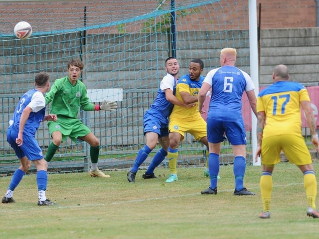 Shoreham FC take on Epsom and Ewell FC in a pre-season friendly at Middle Road
