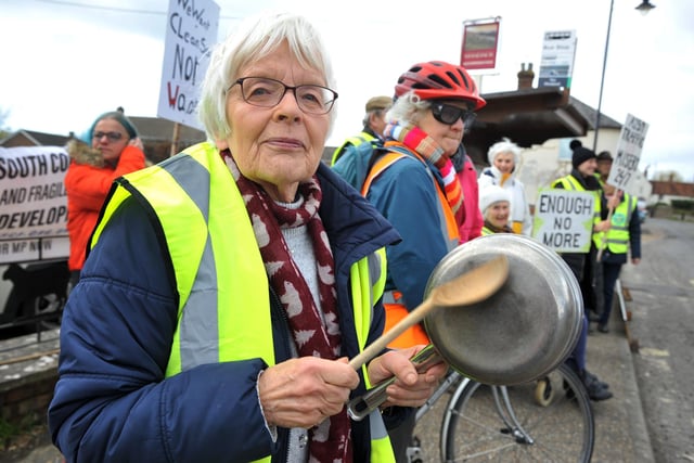 Campaigners opposed to the urbanisation of Chichester Harbour and the east/west corridor took to the streets in the district to highlight their case. Pic S Robards SR2303272