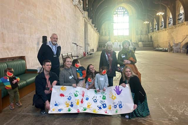 Campaigners from across Mid Sussex travelled to Westminster to meet MP Mims Davies on Thursday, March 14, and call for an immediate Gaza ceasefire