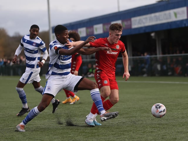 Action from Worthing FC's defeat at Oxford City in National League South