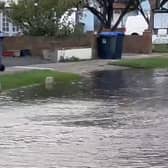 Video footage taken in Lancing’s West Beach estate shows heavy floodwater on the road on Wednesday evening (November 1) – before the worst of the storm. (Still photo from video courtesy of Eddie Mitchell)