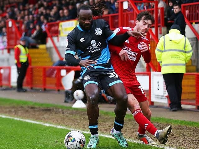 Crawley Town's new signing Jeremy Kelly in action against Forest Green Rovers at the Broadfield Stadium | Picture: Natalie Mayhew/Butterfly Football