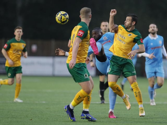 Match action from Horsham's 3-2 win over Potters Bar Town on Saturday