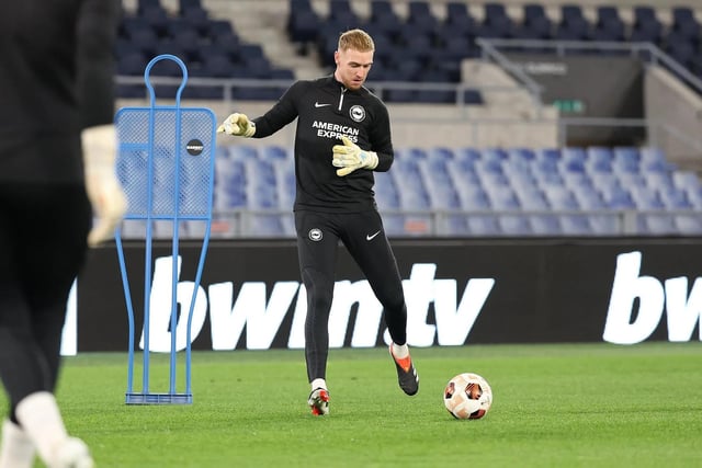 Brighton keeper Jason Steele trains ahead of the round of 16 clash. Will it him or Verbruggen?