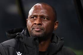 Crystal Palace manager Patrick Vieira praised Roberto De Zerbi for his excellent work at Brighton & Hove Albion this season – but admitted the Italian was only continuing the good work laid out by his predecessor Graham Potter. Picture by George Wood/Getty Images