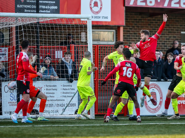 Action from Eastbourne Borough's win over Hungerford Town in the National League South