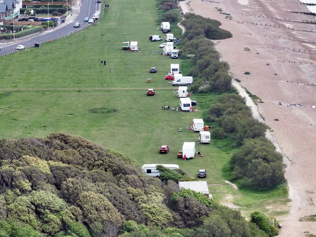 The traveller camp left Goring Gap after being served with an eviction notice. Photo taken on Thursday, May 15