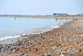 Shoreham Beach, West Sussex during the sunny weather in June. Photo: Steve Robards SR2306142