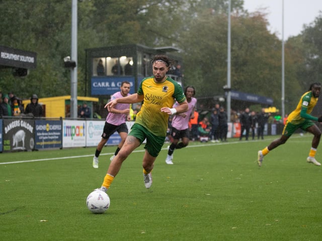 Horsham FC edged out Walton & Hersham 1-0 on a wet and windy afternoon at the Fusion Aviation Community Stadium