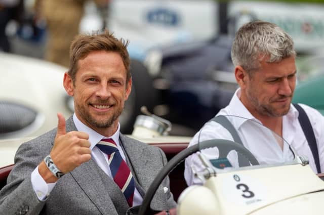 Jenson Button and Ant Anstead in Stirling Moss Tribute Parade 2021