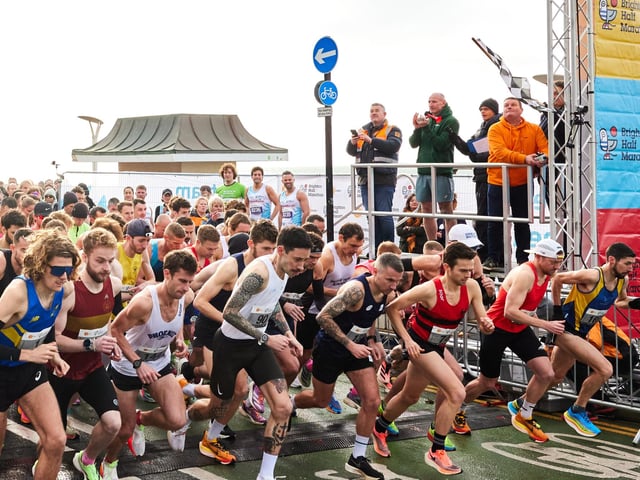 Action at the Brighton Half Marathon