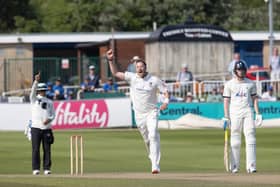 Ollie Robinson celebrates a wicket as Yorkshire crumble | Picture: John Heald Photography