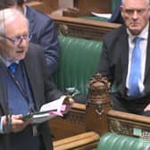 Sir Peter Bottomley speaking during the urgent statement about the Post Office Horizon scandal on Monday, January 8. Photo contributed