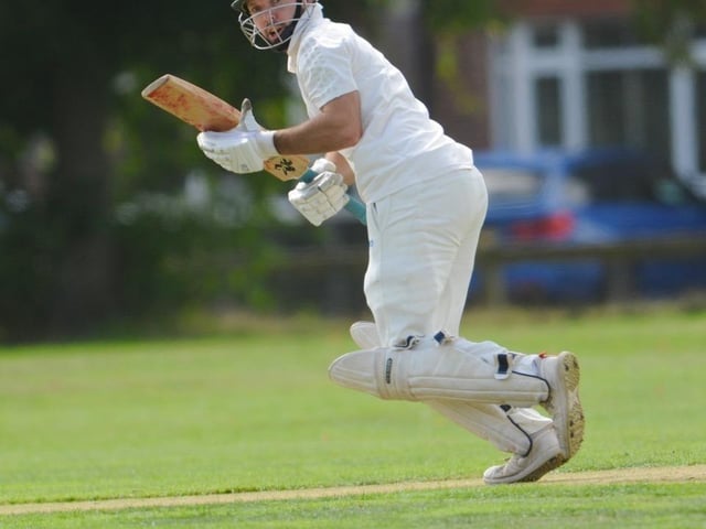 Action between Broadwater CC and Goring CC in Division 4 West of the Sussex Cricket League