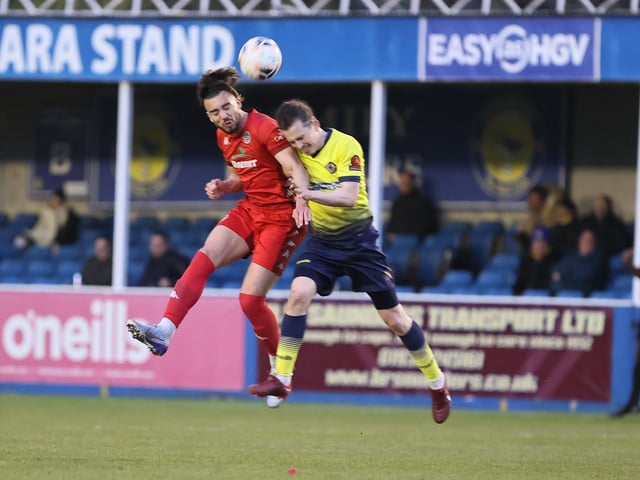 Action from Worthing's 1-0 win at Farnborough in the National League South