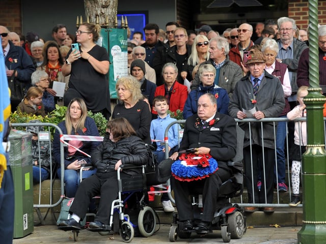 Remembrance Sunday service in Horsham. Pic S Robards SR2211131