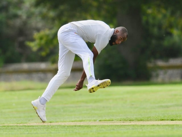 Action between Broadwater CC and Goring CC in Division 4 West of the Sussex Cricket League