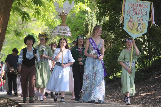 Crowning of the May Queen 2024 in Alexandra Park, Hastings, May 12. Photo by Roberts Photographic.