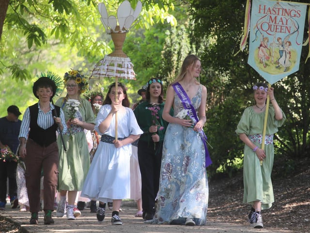 Crowning of the May Queen 2024 in Alexandra Park, Hastings, May 12. Photo by Roberts Photographic.