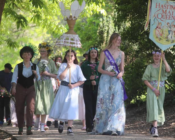 Crowning of the May Queen 2024 in Alexandra Park, Hastings, May 12. Photo by Roberts Photographic.
