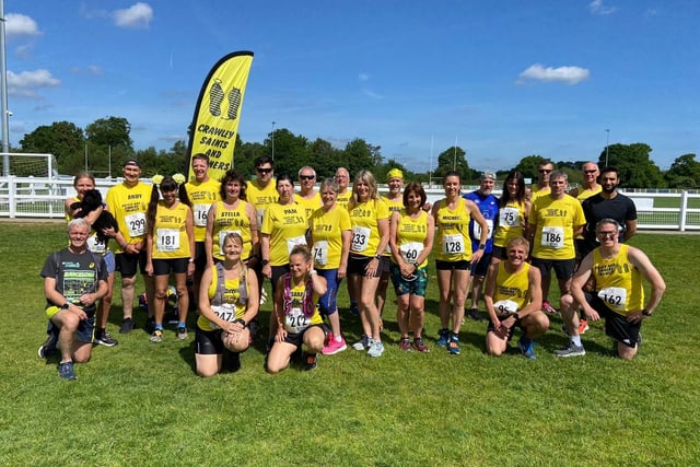 Saints and Sinners who took part in this year's Horsham 10k in the SGP