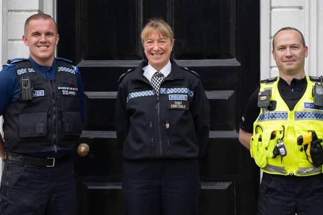 Mark Ridley, CC Jo Shiner and PC Steve Taylor (photo by Sussex Police)
