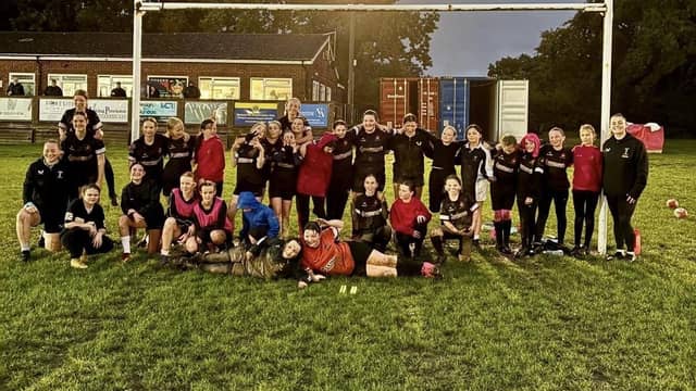 Girls at Burgess Hill RFC get a visit from Harlequins Women