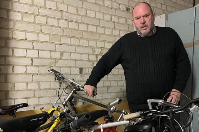 Mark Powell, General Manager at The Beacon, said the services Halfords had to offer were an excellent way to solve the headache of abandoned cycles. Picture: Tim Cobb PR
