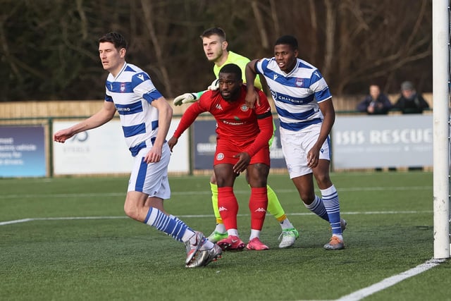Action from Worthing FC's defeat at Oxford City in National League South