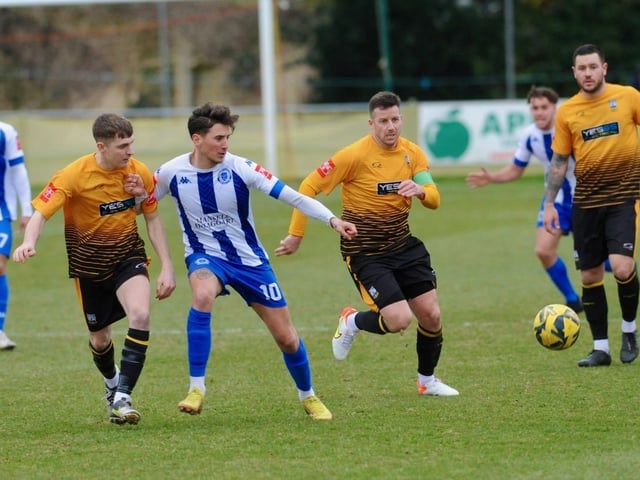Action from Littlehampton Town's 3-2 Isthmian League win over Haywards Heath Town at The Sportsfield
