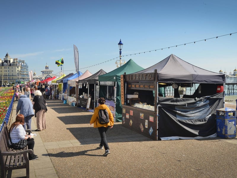 Easter Market on the seafront in Eastbourne on April 17 2025.