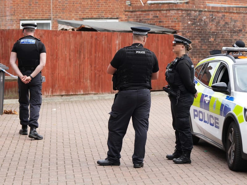Police in Exton Road, Chichester