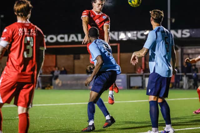 Little Common's first team in recent cup action against Eastbourne Borough - and their second XI went goal-mad last weekend | Lydia Redman