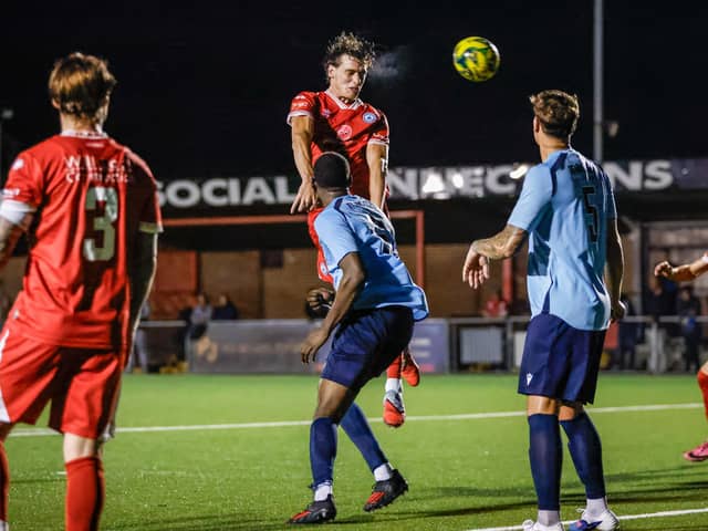 Little Common's first team in recent cup action against Eastbourne Borough - and their second XI went goal-mad last weekend | Lydia Redman
