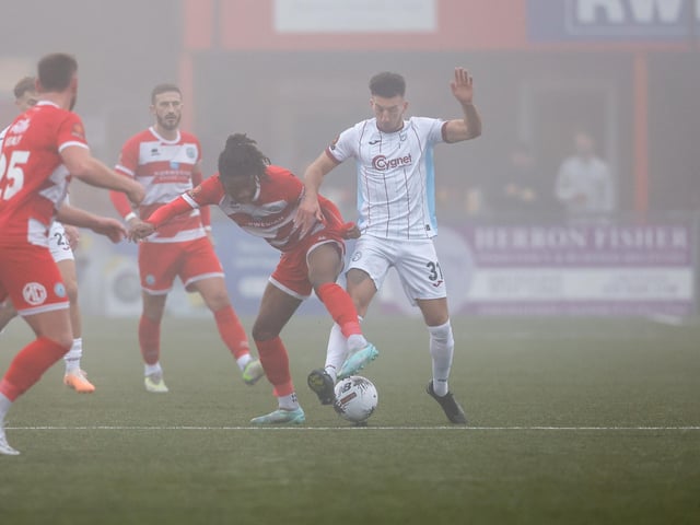Eastbourne Borough take on Taunton Town in the fog - before the match was abandoned