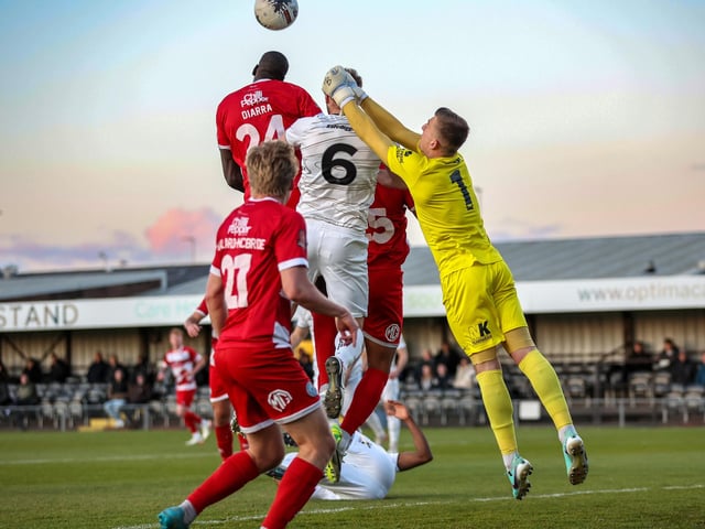 Action from Eastbourne Borough's visit to Weston-super-Mare in National League South
